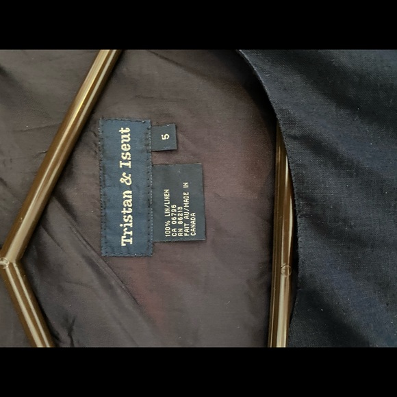 Linen A-Line Mini Dress Navy - Picture 2 of 4